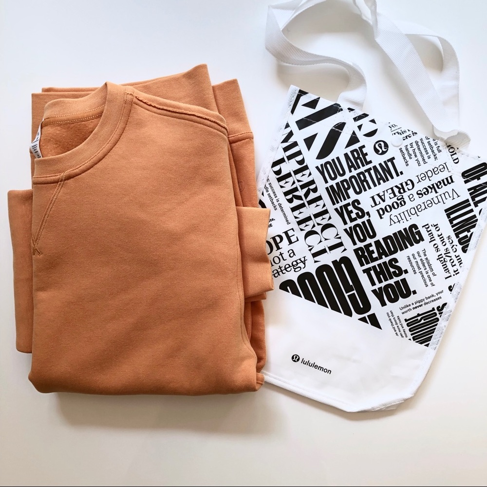 Lululemon All Yours Crew Monarch Orange Sweatshirt - Picture 4 of 14